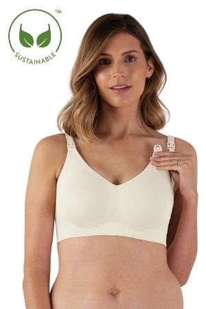 Cross-Front Cotton Sleep Bra by Mothers en Vogue (White)
