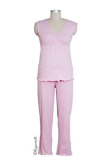 Wrap Nursing Top w/ Crop Pants (Pink)