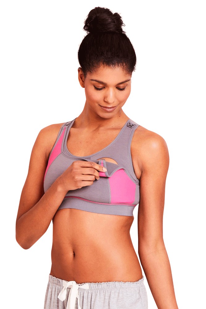 La Leche League Sports Nursing Bra (Jet Black/ Grey)