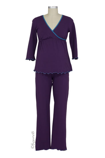 JW 3/4 Sleeve Wrap Nursing PJ Set (Purple)