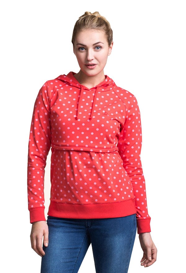 Boob Design B-Warmer Organic Knitted Nursing Hoodie - Limited Edition (Coral Dot)
