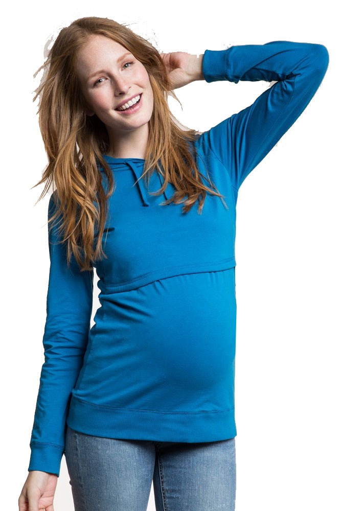 Boob Design B-Warmer Organic Knitted Nursing Hoodie (Dark Azur)