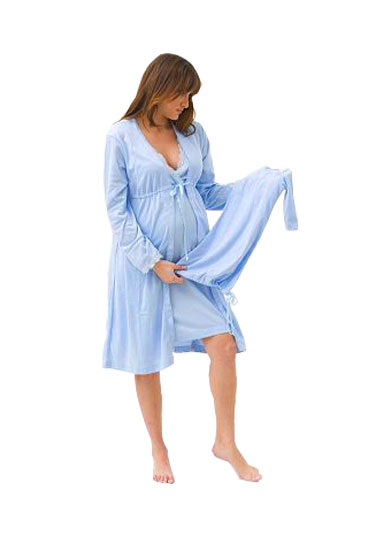 Take Me Home Mom & Baby Nursing 3-piece PJ Set (Blue)