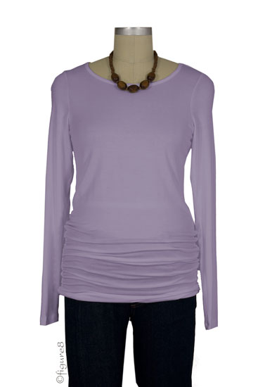 Perfect Maternity Long Sleeve Ruching Tee (Orchid)