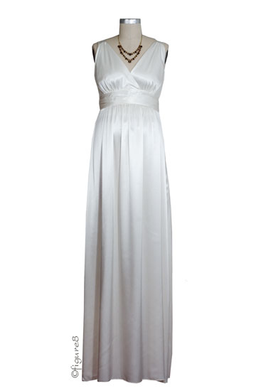 Ripe Deluxe Satin Evening Maternity Gown (Ivory)