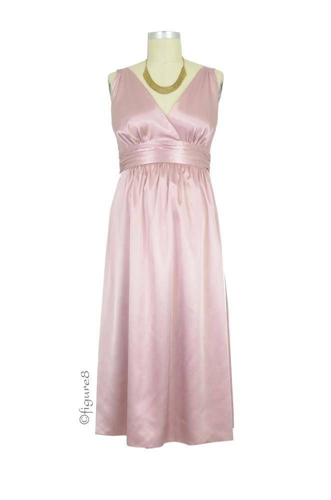 Ripe Deluxe Satin Maternity Evening Dress (Opal Pink)