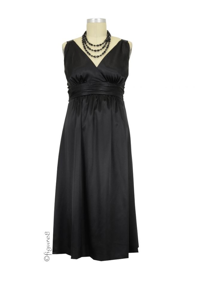 Ripe Deluxe Satin Maternity Evening Dress (Black)