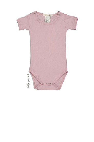 L'ovedbaby Short-Sleeve Baby Girl Bodysuit (Think Pink)