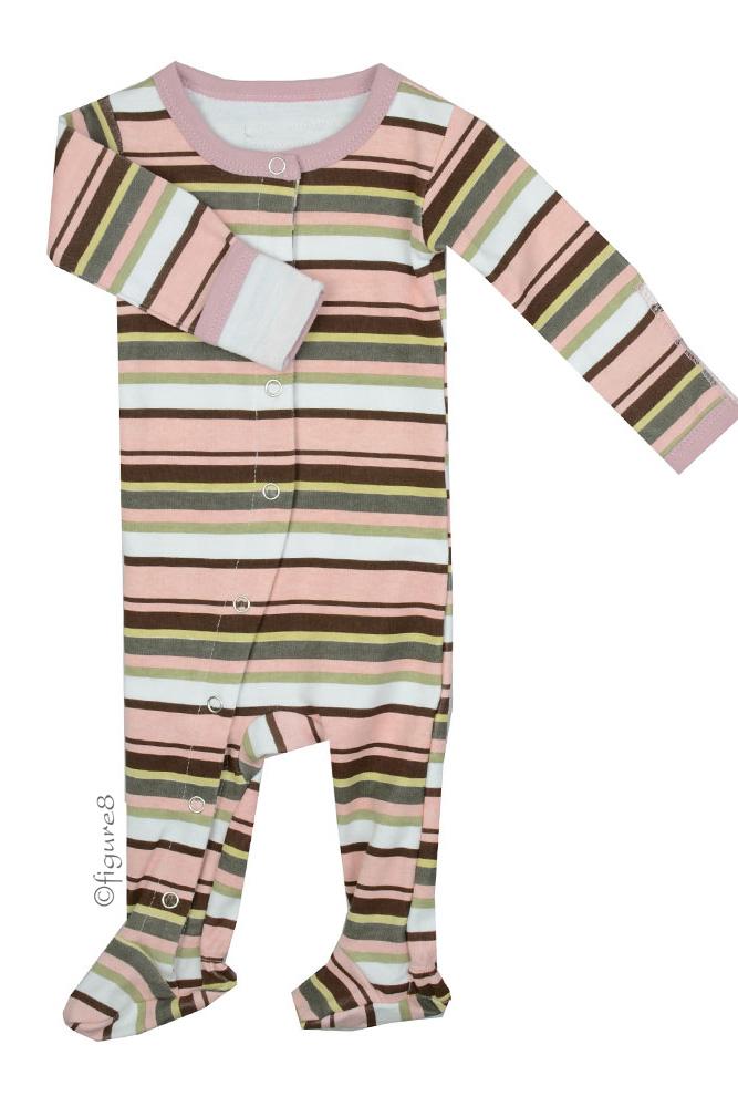 L'ovedbaby Gl'oved-Sleeve Baby Girl Overall (Warm Stripes)
