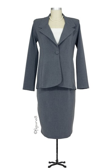 Olian's Career Maternity 2-Pc. Jacket & Skirt Set (Grey)