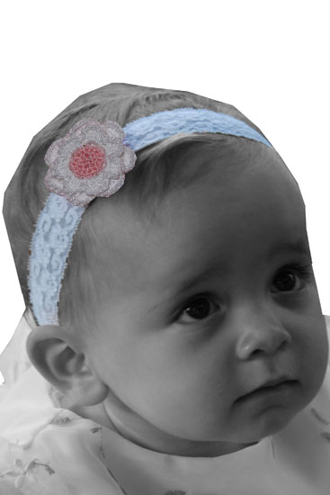 Angelina Baby Girl Stretch Headband (White)