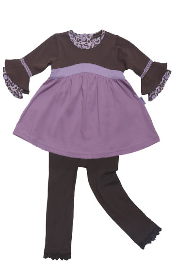 Rabbit Moon Orchid Baby Girl Dress with Tights (Cerise)