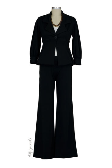 Lily Ponte 3-Piece Maternity Suit Set (Black)