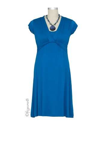 JW D&A Bamboo Twist Front Nursing Dress (Cerulean Blue)