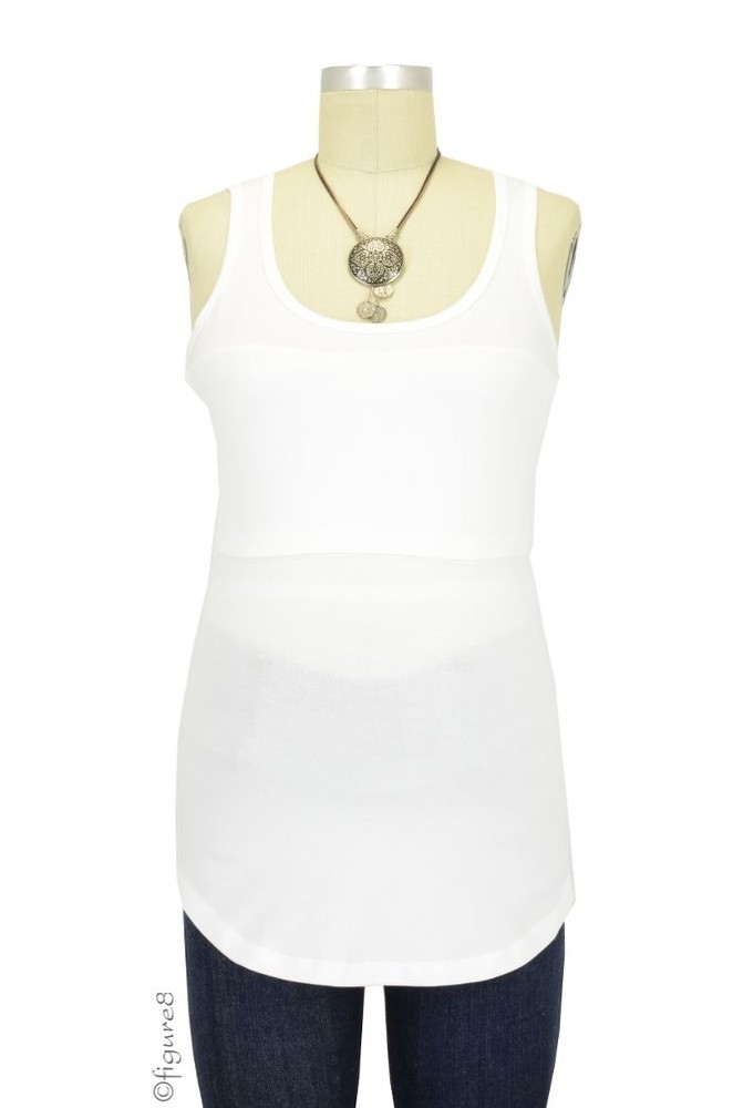 Boob Design Classic Organic Maternity & Nursing Tank Top (White)