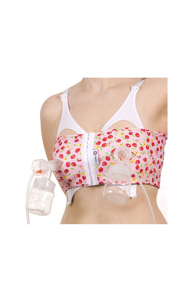 PumpEase Hands-Free Pumping Support Bra in Verry Cherry