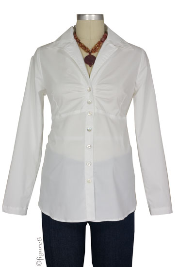 Japanese Weekend Classic Maternity Blouse (White)