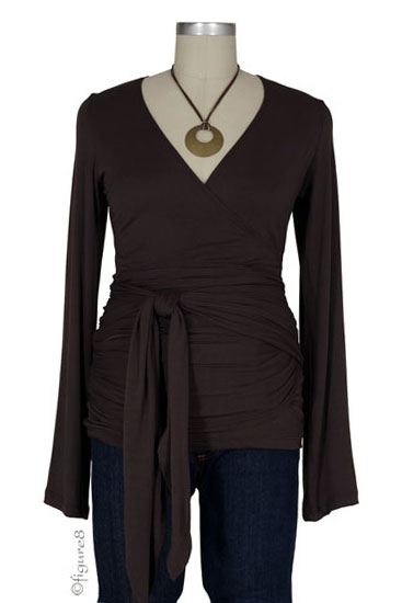 The Bella Wrap Around Maternity Top (Brown)
