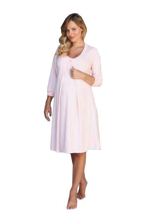 3/4 Sleeve Organic Nursing Hospital Gown (Rose)