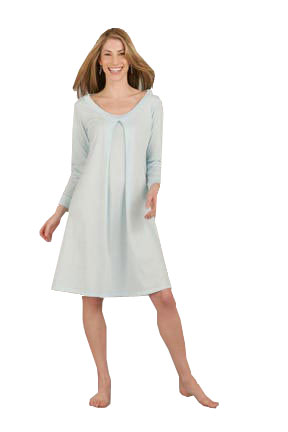 3/4 Sleeve Organic Nursing Hospital Gown (Baby Blue)