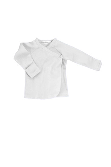 Long Sleeve Side Snap Organic Baby Undershirt (Off-White)