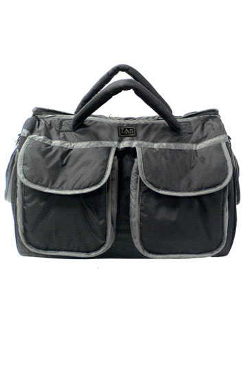 7am Enfant Voyage Baby Diaper Bag (Black/Grey)
