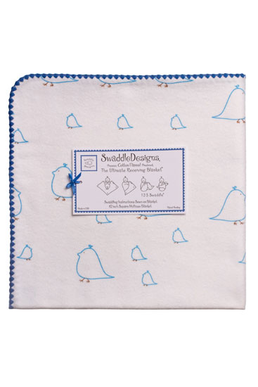 Swaddle Designs Ultimate Receiving Blanket (Blue Chickies)