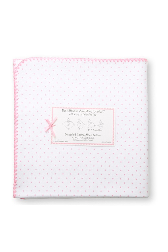 Swaddle Designs Ultimate Receiving Blanket (Pink Polka Dots)