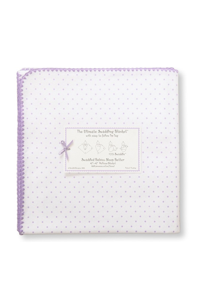 Swaddle Designs Ultimate Receiving Blanket (Lavender Polka Dots)
