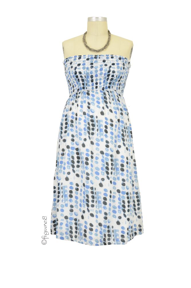 Jules & Jim Nikki Tube Maternity Dress (Blue Dots)