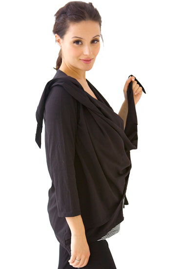 Belly Boudoir Button Nursing Cardigan (Black)