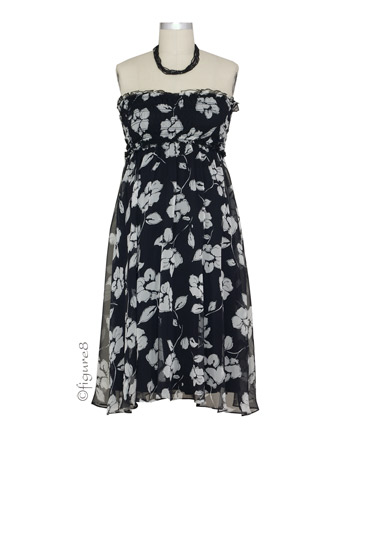Judy Nursing Dress (Black & White Floral Print)