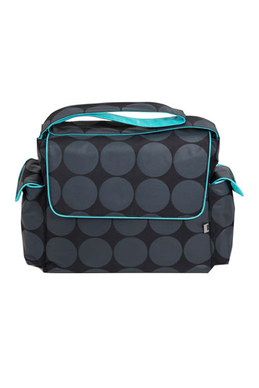 OiOi Messenger Dot Diaper Bag (Dot with Turquoise)
