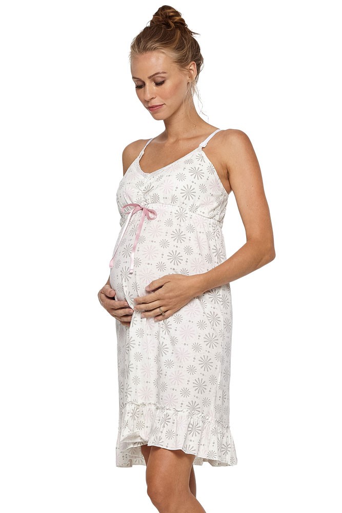 Belabumbum Womens Maternity Starlit Tie Front Long Sleeve and Nursing Robe