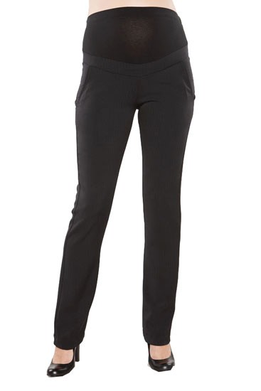 MA Over-Belly Slim Twill Maternity Pants (Black)