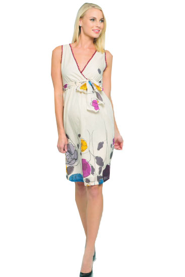 Evie Silk Voile Maternity Dress (Floral Print)
