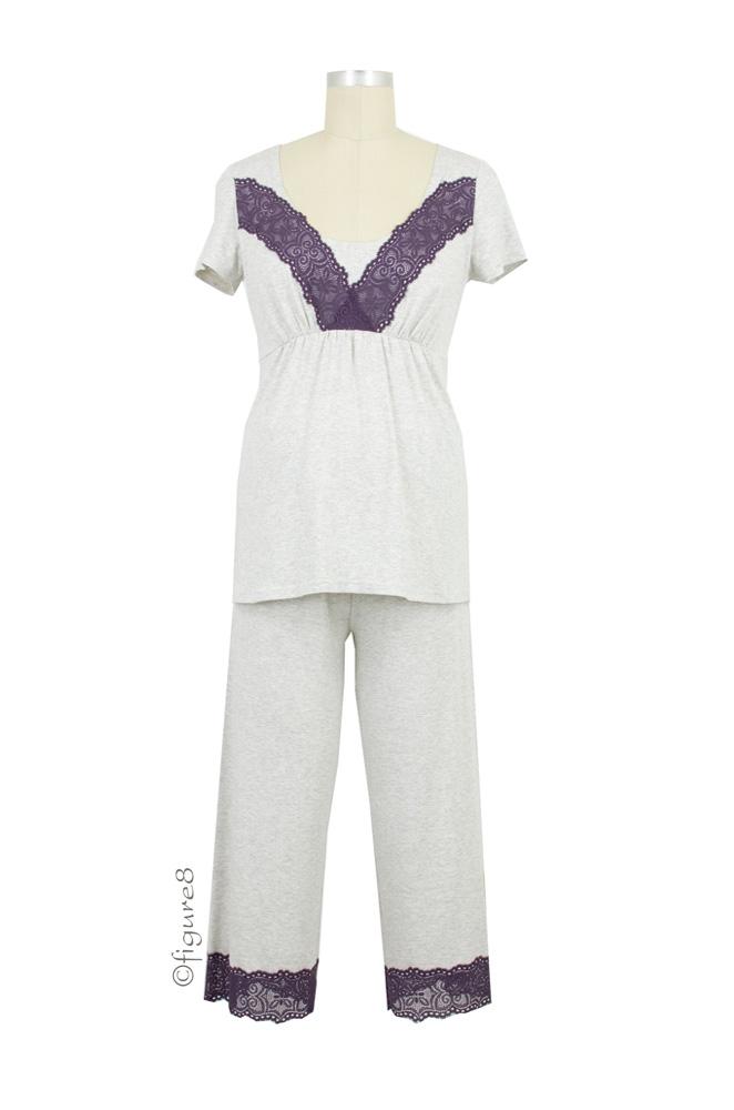 Lebby Nursing Pajama Set (Grey Melange)