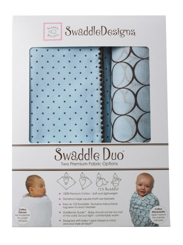 SwaddleDesigns Swaddle Duo Gift Set (Pastel Blue)