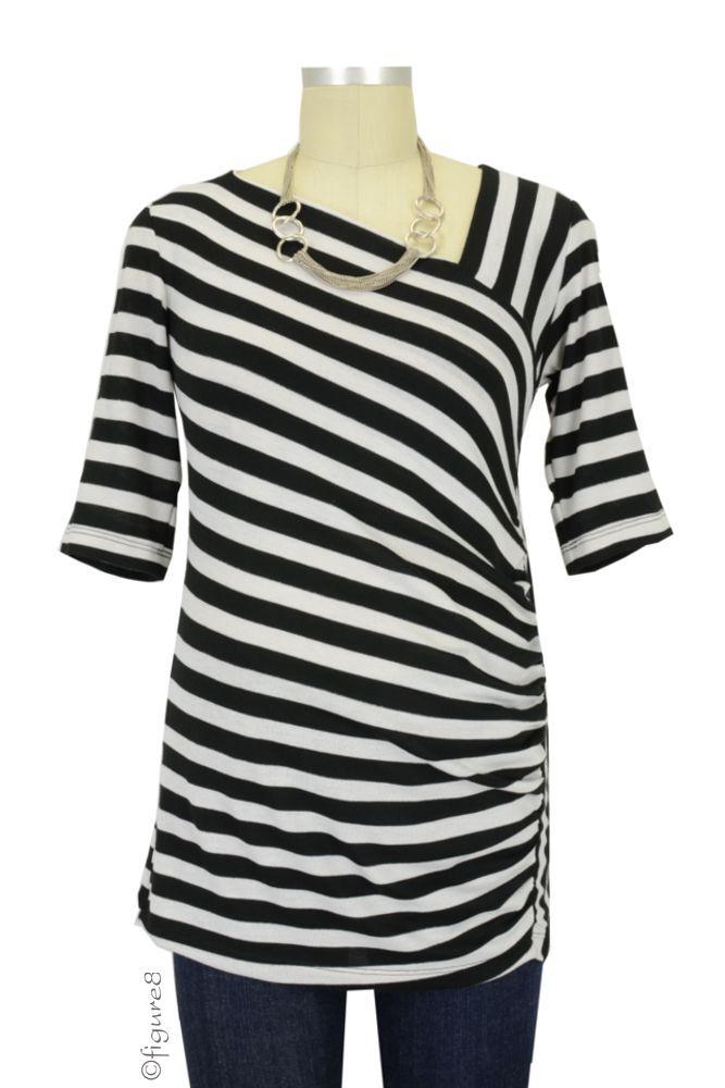 Japanese Weekend Jump Over Maternity Top (Stripes)