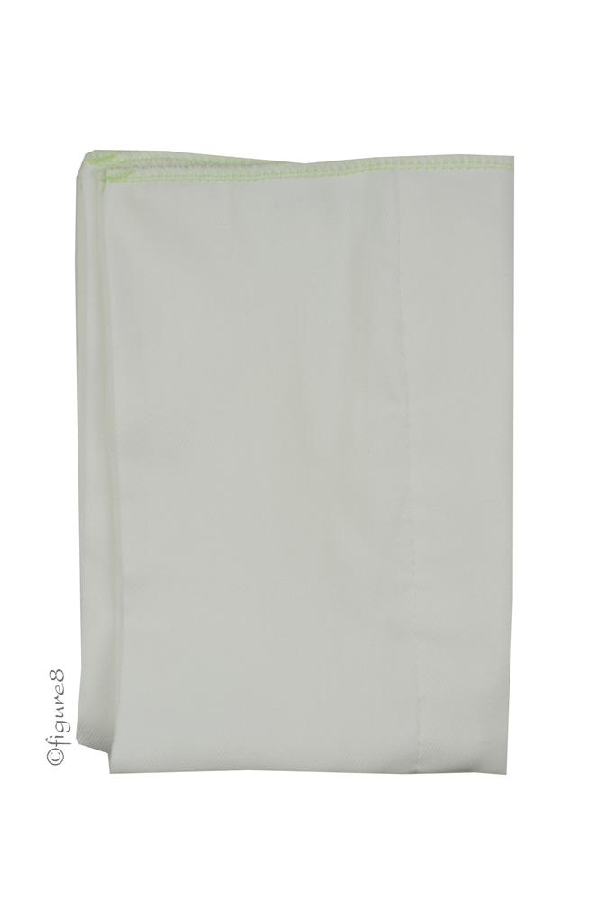 Kawaii Organic Cotton Chinese Prefold (12/pack) (White with Green Trim)
