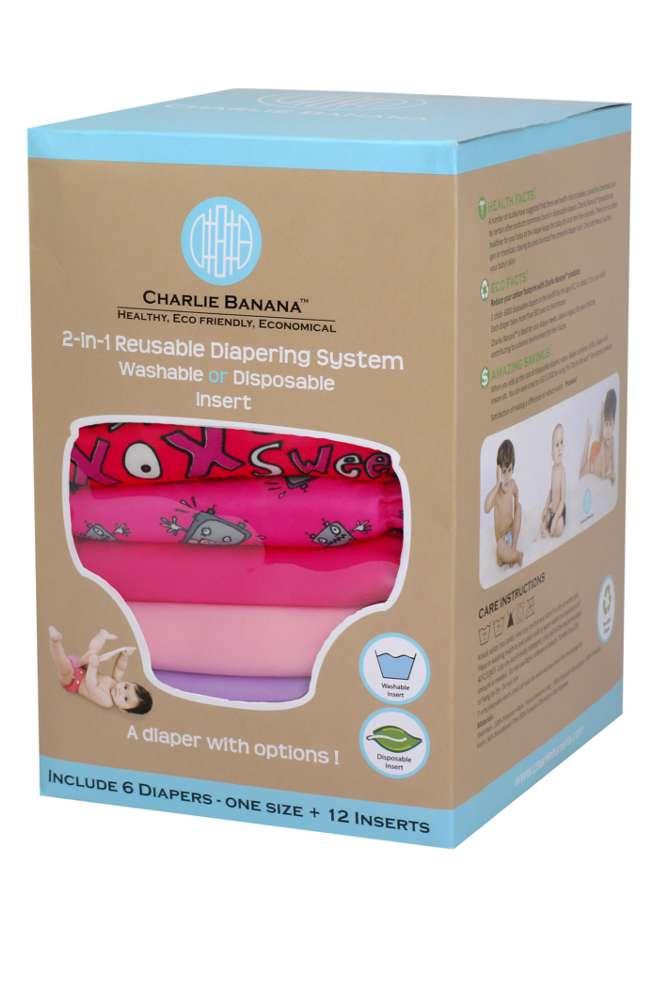 Charlie Banana® 2-in-1 Reusable Diapers - 6 Pack (Matthew Languille- Girl)