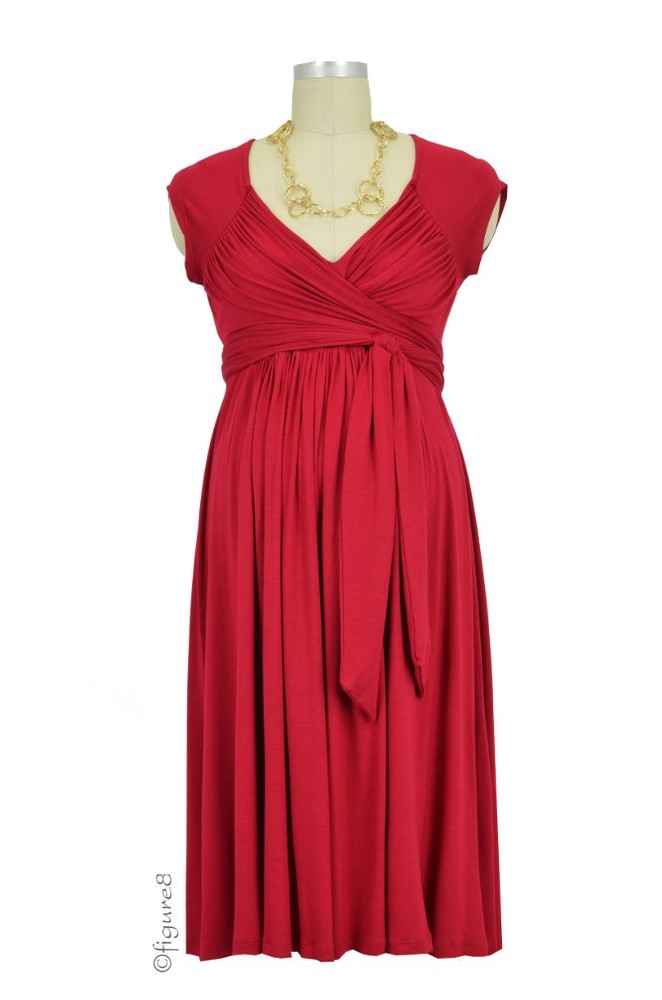Stella Lycra Maternity Dress (Dark Red)