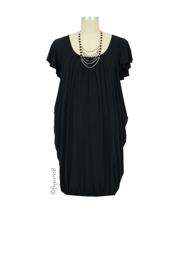 Cocoon Jersey Nursing Dress (Black)