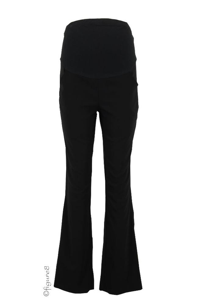 Elena Over-Belly Maternity Pants with Pockets (Black)