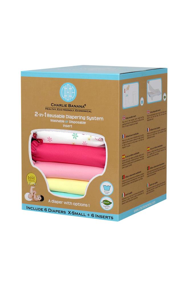 Charlie Banana® 2-in-1 Newborn Diapers - 6 Pack (Butterfly)