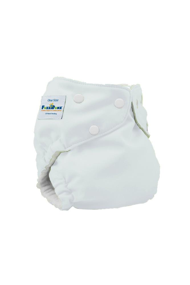 FuzziBunz Elite One-Size Cloth Diapers (White)