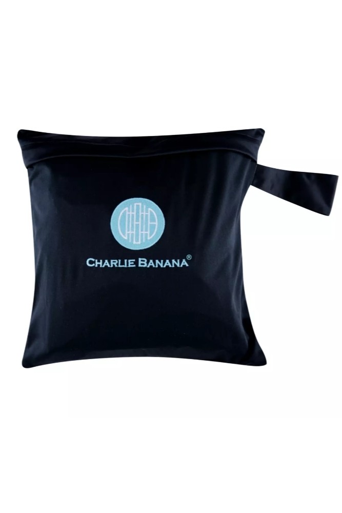 Charlie Banana® Waterproof Tote Bag (Black with Blue)