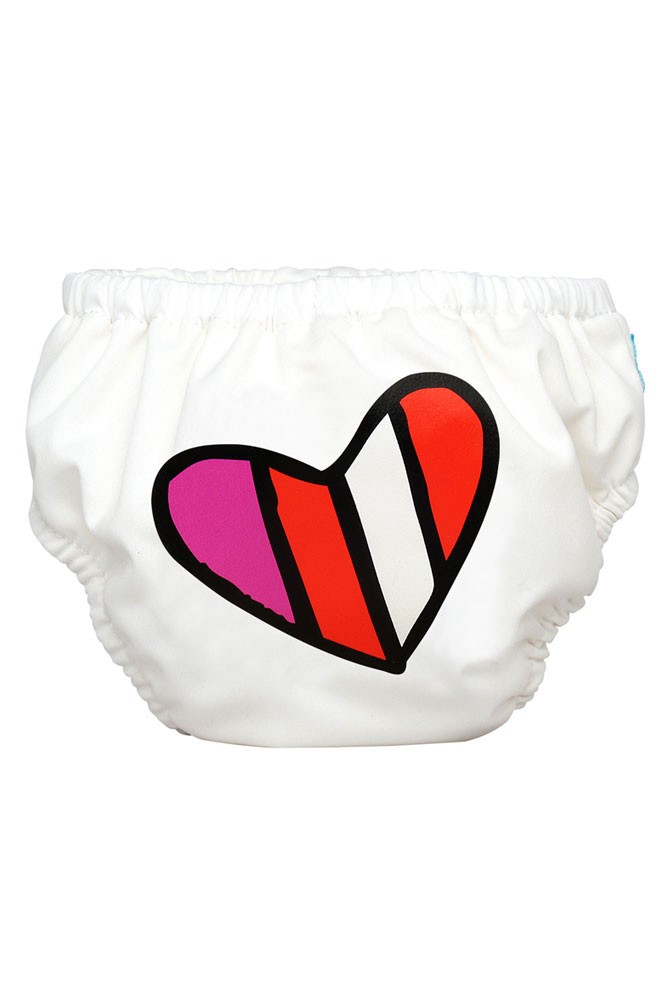 Charlie Banana® Swim Diaper & Training Pants (Red Petit Coeur on White)
