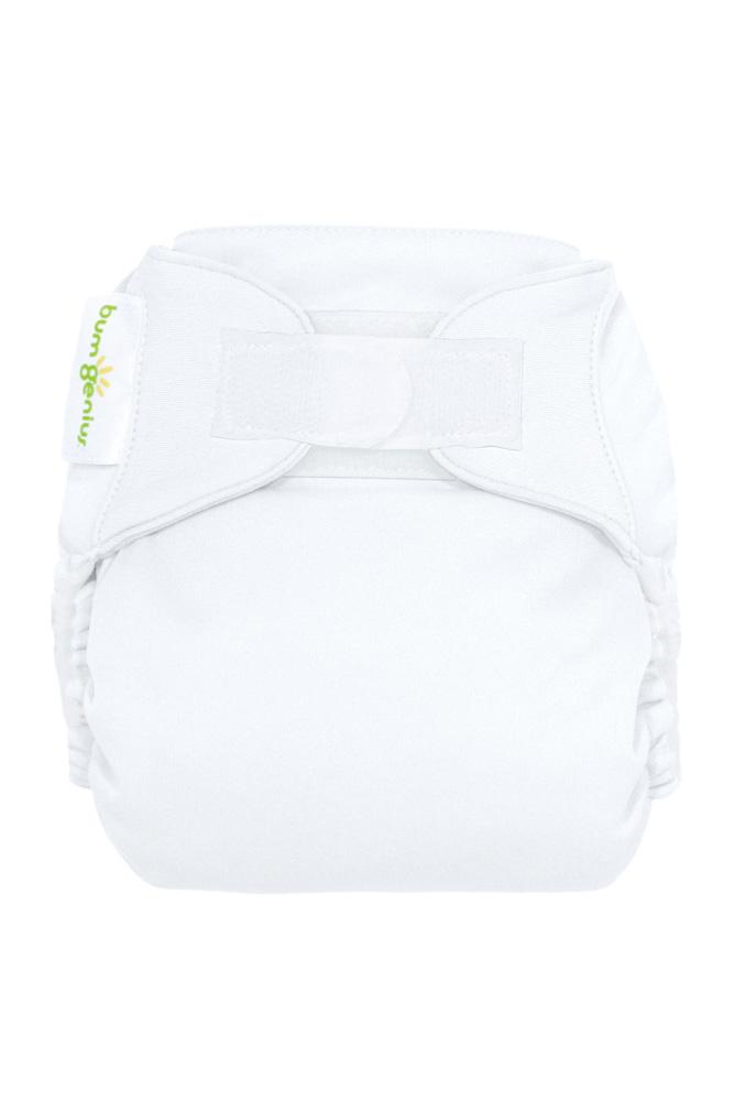bumGenius Freetime Hook/Loop All-in-1 One-Size Cloth Diaper (White)