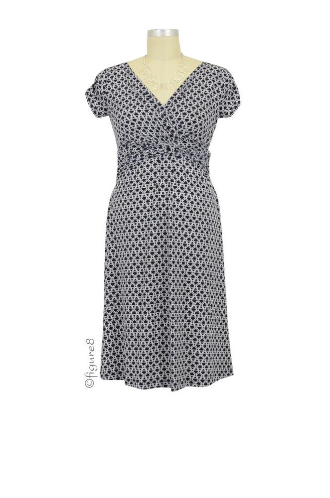 Hillary Luxe Jersey Nursing Dress (Navy Chain)